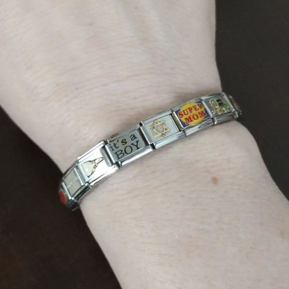 17 Separate Nomination Style Italian Stainless Steel Charm Links - Picture 8 of 9